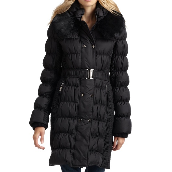 Like New Via Spiga Rabbit Fur Collar 